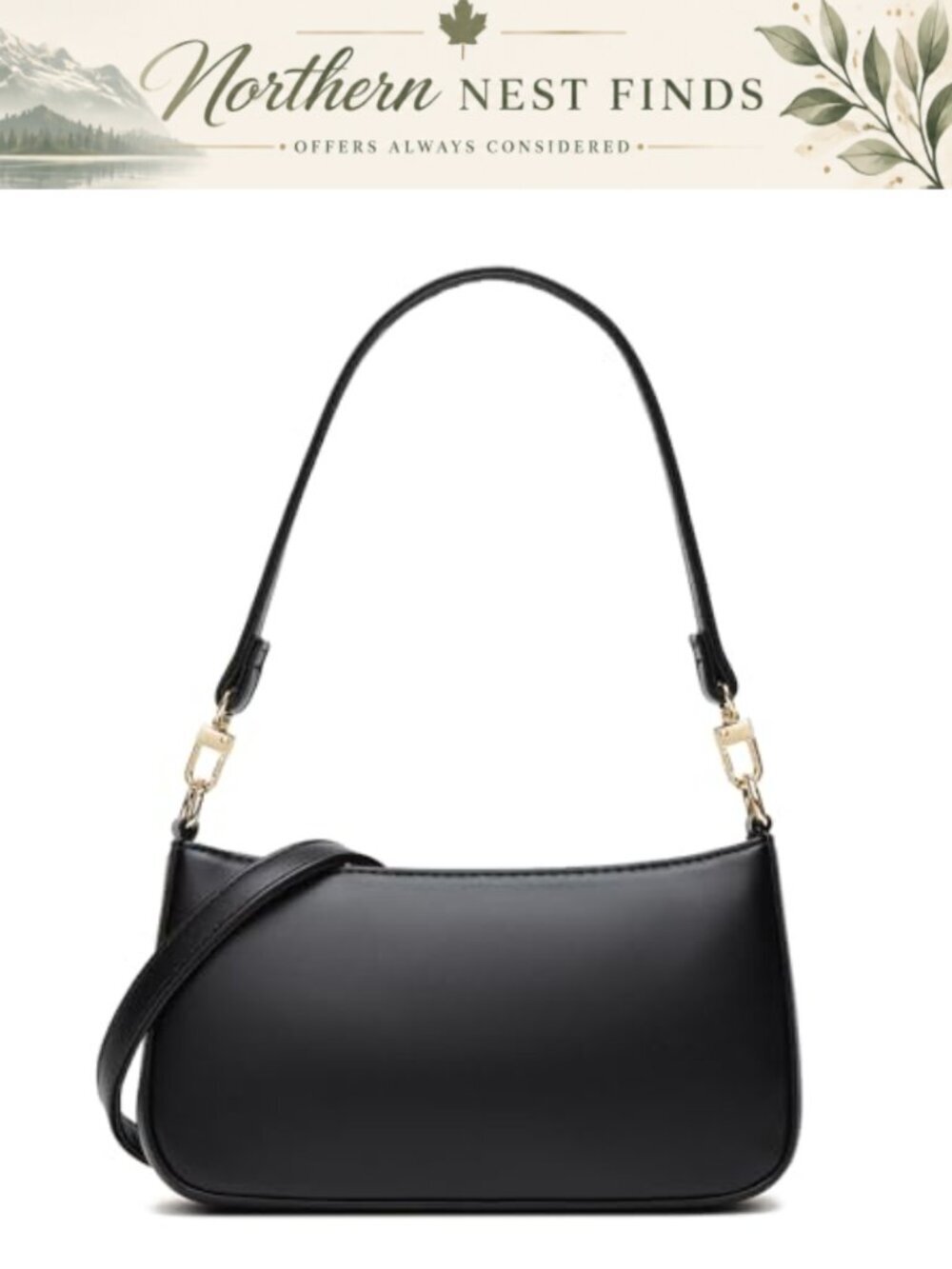 Women Retro Underarm Shoulder Bag PU Vegan Leather Crossbody Clutch